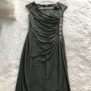 Ralph Lauren Army Green Sleeveless Midi Dress